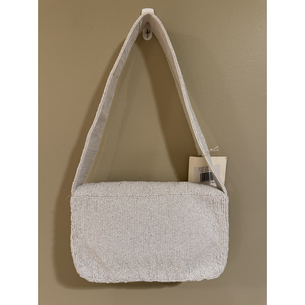 Sol & Mer White Beaded Embroidered Ice Cream Truck Small Shoulder Bag - Picture 4 of 4